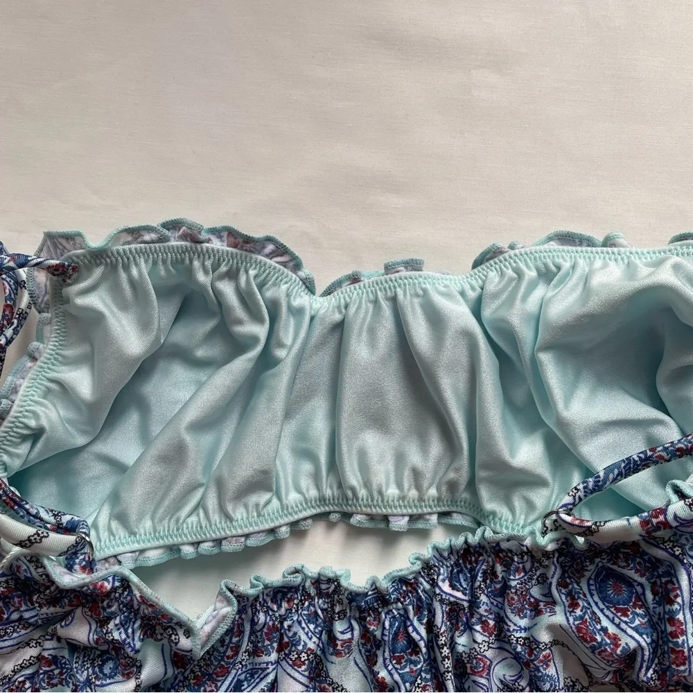 Frankies Bikinis NWT Arabelle Shine Bralette Bikini Top Large Paradiso Paisley